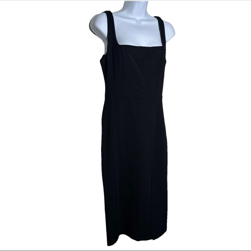 Socialite Women’s Body-Con Sheath Dress In Black Medium Stretch Midi Zip Up Slit